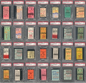 1962-63 Baseball Ticket Stub Collection With HR Tickets From Mantle, Mays, Aaron, and Koufax Win Tickets - Lot of 28 (PSA)